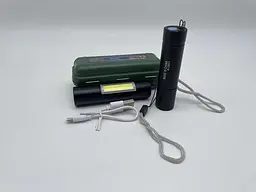 Світлодіодний ліхтарик акумуляторний XPE+COB+Light A-2821 ручний, Чорний - мініатюра 2