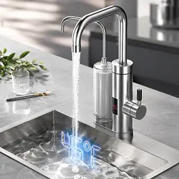 Проточний водонагрівач 2в1 Multifunctional heating cleaning faucet / Кран електричний проточний з LCD-диспеєм ZSW-D02 - мініатюра 2