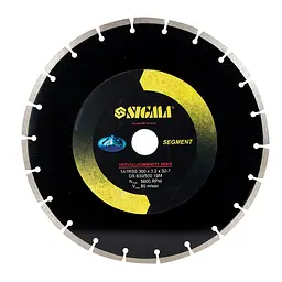 Круг алмазний HQ сегментний Sigma Ø300×32 мм 5600 об/хв (193300z)