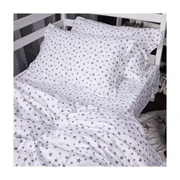 Постільна білизна MirSon 016 White Stars Фланель 2x143x210 Сімейний (2200009652158) - мініатюра 2