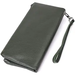 Красивий шкіряний гаманець на три відділення ST Leather 23110 зелений - мініатюра 2