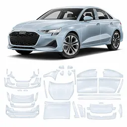Антигравійна захисна бронеплівка за лекалами для Audi A3 8Y facelift 2024- повний кузов
