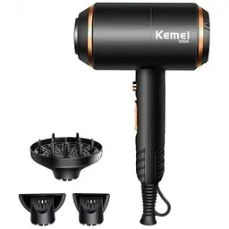 Фен для сушіння та укладання волосся Kemei KM 8896 з дифузором