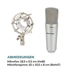 Конденсаторний USB-мікрофон Auna MIC-920 USB (10034262) - мініатюра 4