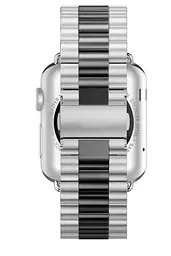 Браслет BeWatch для Apple Watch series 3/4/5/6 із шириною корпусу 38/40мм Duo класичний сталевий Сріблясто-Чорний (1025411) - мініатюра 4