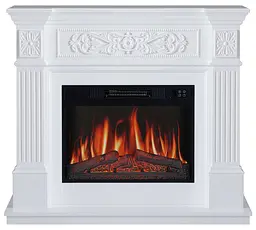 Камінокомплект ArtiFlame Toscana AF23S білий з обігрівом і звуком горіння вогню - мініатюра 2