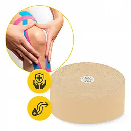 Стрічка кінезіологічна (кінезіо тейп) 4FIZJO 5 см x 31 м Beige (P-5905973405539) - мініатюра 2