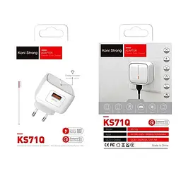 Адаптер мережевий KONI Strong Type-C cable KS71Q 3A набір білий - мініатюра 4