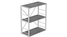 Етажерка 3/60 Ferrum-decor Серії Коннект 75x60x28 білий ДСП Бетон 16мм (FRD-104262) - мініатюра 5