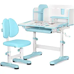 Комплект меблів Mealux Panda Blue: стіл + стілець + полиця (BD-28 BL)