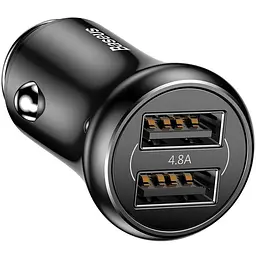 Автомобільний зарядний пристрій Baseus Gentleman 4.8A Dual-USB CCALL-GB01 Black - мініатюра 4