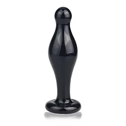 Анальна пробка Love Toy Glass Romance Just Fun 4.5" 11.3 см (чорний)