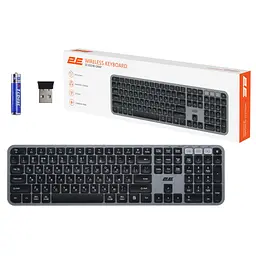 Клавіатура 2E KS240 Wireless USB/Bluetooth UA Grey (2E-KS240WG_UA) - мініатюра 9