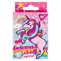 Крейда кольорова YES квадратна 10х10 12 шт 6 кол Unicorn 400394