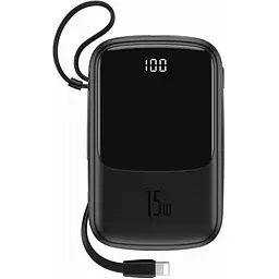 Power Bank Baseus Qpow Digital Display 10000mAh 15W with Lightning Cable (PPQD050101) Black EU