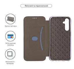 Чехол-книжка для Samsung Galaxy A25 5G (A256), G-Case, фиолетовый, кожаный чехол-книга из экокожи (PU) и TPU, с магнитом, с подставкой и вместительным кардхолдером, противоударный, защита всего корпуса, ArmorStandart (ARM73813) - мініатюра 3