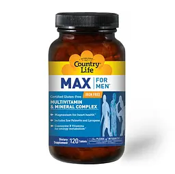 Вітаміни та мінерали Country Life Max for Men, 120 таблеток