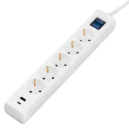 Сітковий фільтр 2E 5хSchuko, 1 х USB, 1 x USB-C, 3 м (2E-SP515M3USBWH) - мініатюра 2