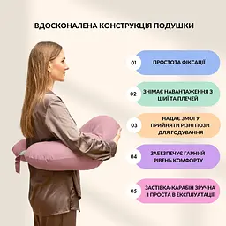 Подушка для годування IDEIA 60х70х16 - Диванчик трикотаж з карабіном пудра - мініатюра 4