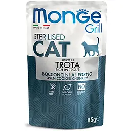 Влажный корм Monge Cat Grill Sterilised форель 85 г (70013659)