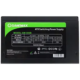 Блок живлення GameMax 500W (GM-500B) - мініатюра 4
