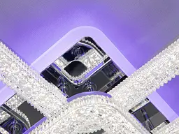 Люстра стельова LED Diasha 2205/4+1HR, 80W, 3200K-6500K, хром, сучасний стиль для дому - мініатюра 5