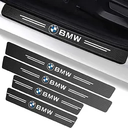 Захисна плівка накладка на пороги для BMW Чорний Карбон 4 шт