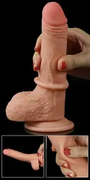 Фалоімітатор LoveToy Sliding Skin Dong 15.5 см тілесний - мініатюра 18