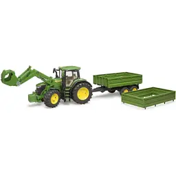 Спецтехніка Bruder трактор John Deere 7R 350 з навантажувачем та причепом (03155) - мініатюра 3