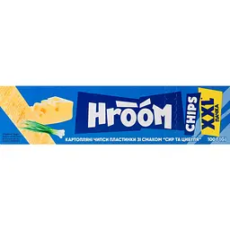 Уцінка. Картопляні чипси пластинки Hroom! Сир та цибуля 100 г 