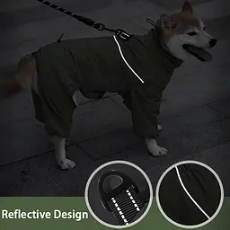 Зимовий водонепроникний комбінезон для собак Wan Talk Four-legged Reflective Jacket, Army Green, M - мініатюра 3