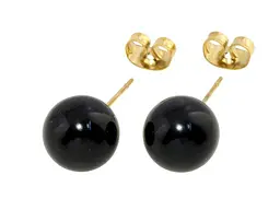 Сережки Xuping TTM Stainless Steel 14K пусети "Чорні кульки" ø 10мм (185702)