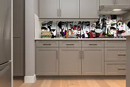 Кухонний фартух Happy Pocket самоклеючий Комікси для кухні наклейка ПВХ малюнок люди білий 60х200 см Z180313 - мініатюра 5
