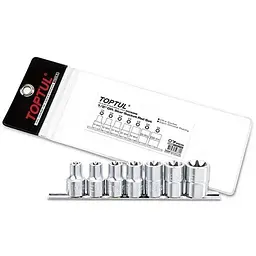 Комплект головок на планці 1/2" E10-E24 7од. Toptul hoz0007621