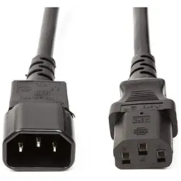 Кабель живлення PowerPlant IEC C13-C14, Cu 3x1.5мм2, 2м