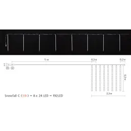 Гірлянда Delux Snowfall C 192LED 8х0.3 м IP44 EN Синя/Прозора (90017978) - мініатюра 3
