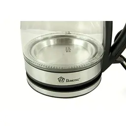 Електрочайник дисковий скляний Domotec MS-8110 Чорний - мініатюра 2