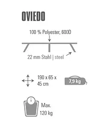 Ліжко розкладне High Peak Oviedo Dark Grey/Blue (44160) 928989 - мініатюра 2
