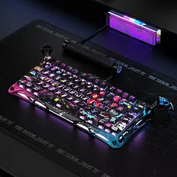 Клавіатура GravaStar Mercury V75 Pro 80keys Magnetic Jade Gaming 8K USB-A RGB Neon Graffiti (GSV75PRO_U_CG_BLK) - мініатюра 12