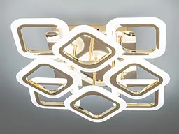 Люстра стельова LED Diasha AS8060/4+4G Dimmer, 80W, 4400 лм, золото, для вітальні, спальні, коридору - мініатюра 3