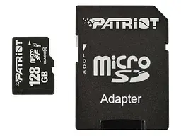 Карта памяти Patriot microSDXC UHS-I+SD адаптер 128 GB (PSF128GMCSDXC10)