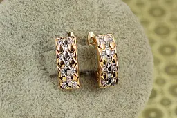 Сережки Xuping Jewelry драпіровка з родієм 1,6 см золотисті