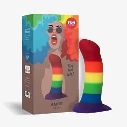 Фалоімітатор Fun Factory Amor Pride Edition, 14.6 см (райдужний) - мініатюра 3
