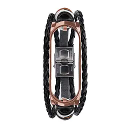 Ремінець вінтажний Carprie для фітнес-браслета Xiaomi Mi Band 5 і 6 Type A Black rose gold - мініатюра 5