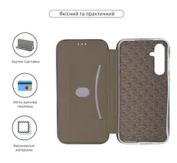 Чехол-книжка для Samsung Galaxy A55 5G (A556), G-Case, черный, кожаный чехол-книжка из экокожи (PU) и TPU, с магнитом, с подставкой и вместительным кардхолдером, противоударный, защита всего корпуса, ArmorStandart (ARM74330) - мініатюра 3