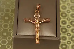 Хрестик Xuping Jewelry великий з розп"яттям 4 см золотистий