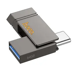 USB флеш накопичувач Hoco UD14 64GB 2 в 1 USB 3.2/ Type-C металевий сірий