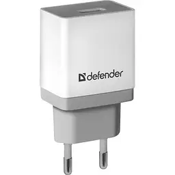 Мережевий зарядний пристрій Defender UPA-21 (1xUSB 2.1A) White (83571)