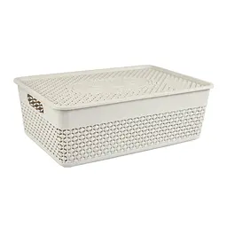 Кошик Stars Plast з кришкою бежевий 8 л (94255/беж)