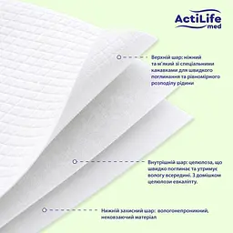 Пелюшки гігієнічні Actilife Med Basic поглинаючі 60х60 см 10 шт. - мініатюра 4